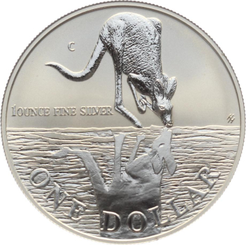 Australien 1 Dollar 1997 Känguru - 1 Unze Feinsilber